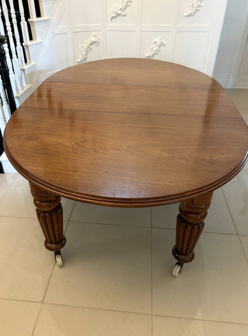 Large 12 Seater Outstanding Quality Antique Victorian Figured Mahogany Extending Dining Table - Image 7